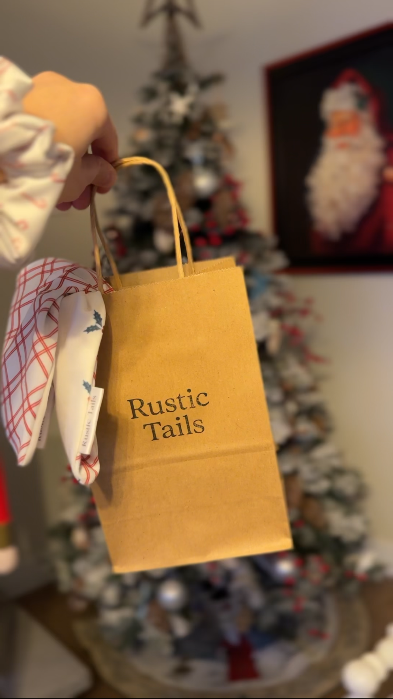 HOLLY JOLLY PLAID DOG BANDANA