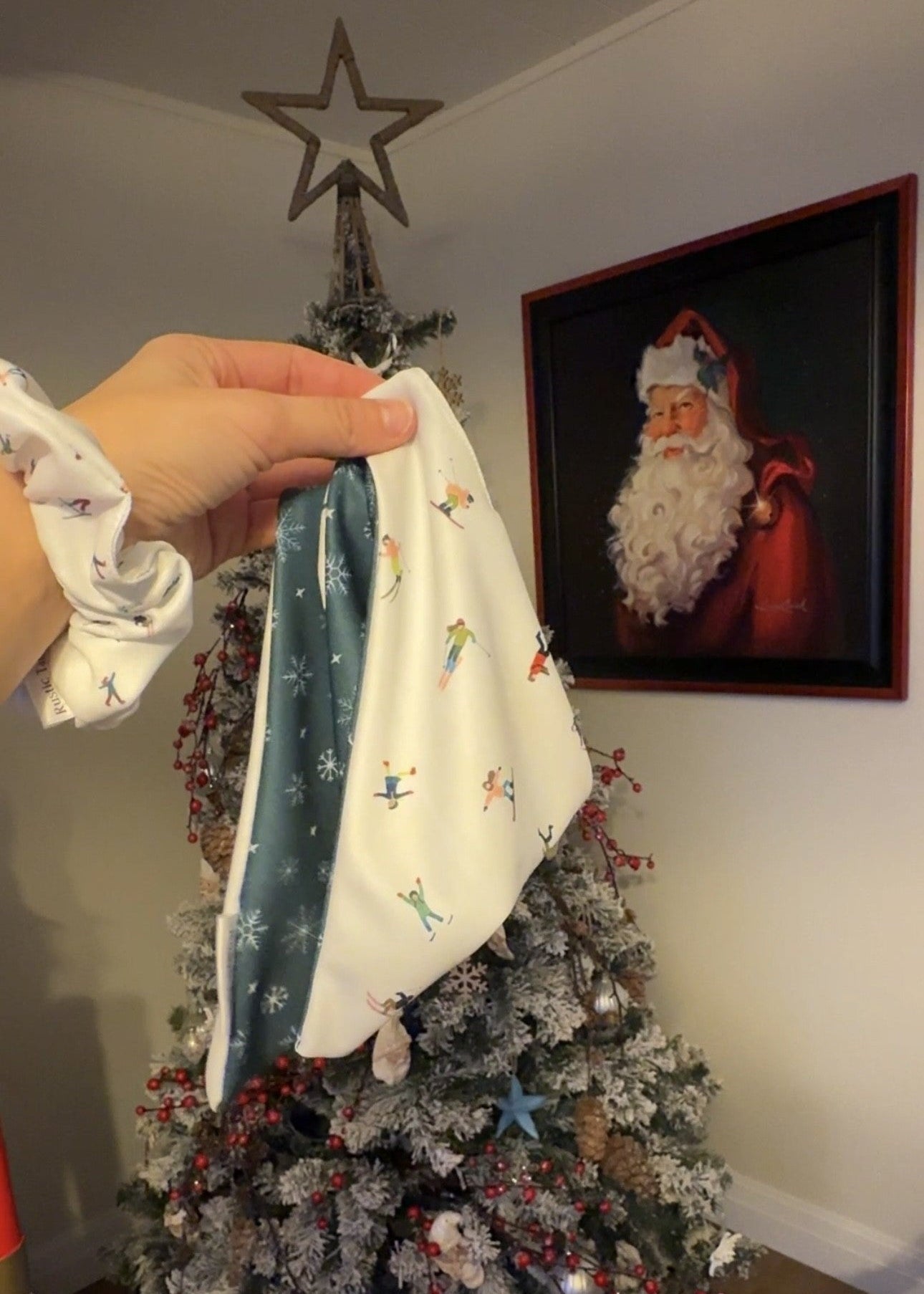 SKIERS & SNOWFLAKES DOG BANDANA