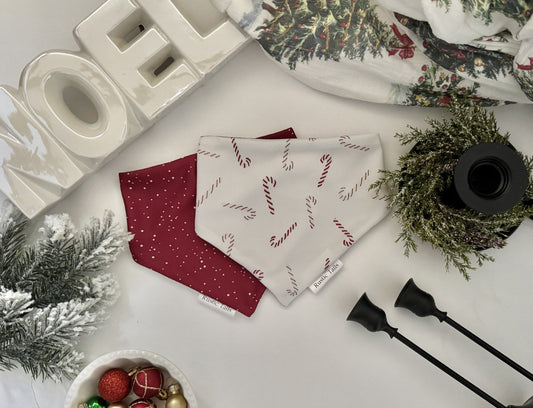 CANDY CANES & SPECKLES DOG BANDANA
